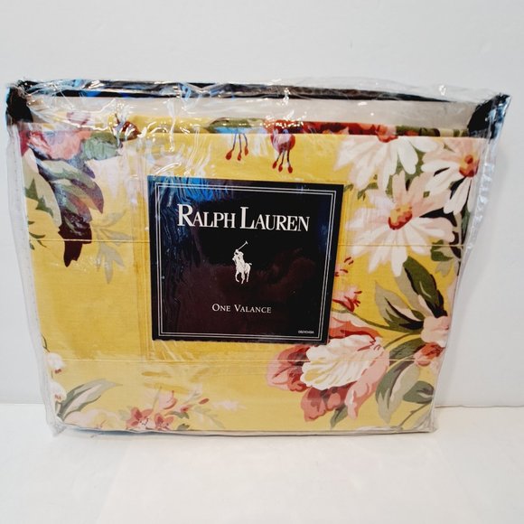 NEW Vintage Ralph Lauren Sophie Brooke 84" Valance Yellow Floral Cottage Flower - Picture 2 of 10